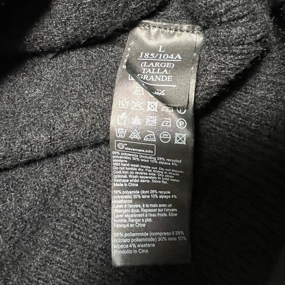 AllSaints Pierre Crewneck Black Pullover Rimmed Trim Sweater Men’s Size Large - Picture 9 of 10